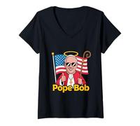 Mujer Papa Bob El primer Papa americano. Camiseta Cuello V