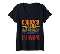 Mujer Papa chingon padre mexicano para el día del padre de un padre mexicano Camiseta Cuello V