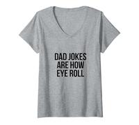 Mujer Papá Chistes Cómo Poner Los Ojos Divertido Día Del Padre Juego De Palabra Mal Humor Hombres Camiseta Cuello V