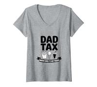 Mujer Papá Chistes Impuesto Mal Humor Hombres Divertido Día del Padre de Hijo Camiseta Cuello V
