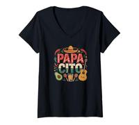 Mujer Papa Cito | Funny Cool Latino Dad Vibes Design Tees and More Camiseta Cuello V