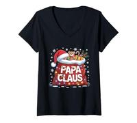 Mujer Papa Claus Santa's Magic Sack of Toys Christmas For Men Camiseta Cuello V