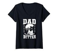 Mujer Papá con Barba es Mejor Camiseta Cuello V