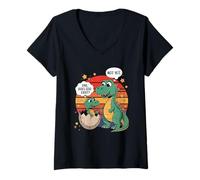 Mujer Papá ¿Dios aún no Existe Humor de Dinosaurios Camiseta Cuello V