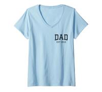 Mujer Papá Est 2012 Personalizado Papá Personalizado Marido Padre Abuelo Camiseta Cuello V