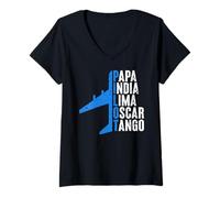 Mujer Papa India Lima Óscar Tango Camiseta Cuello V