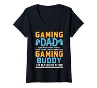 Mujer Papá Jugador criando a su compañero de Juego Design Camiseta Cuello V