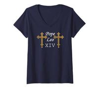 Mujer Papa León XIV. Amor. Camiseta Cuello V