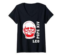 Mujer Papa León XIV Chicago America God Bless Camiseta Cuello V