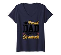 Mujer Papá orgulloso de un homenaje a graduados 2026 Camiseta Cuello V