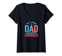 Mujer Papá Orgulloso no crió a los liberales Camiseta Cuello V