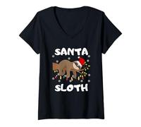 Mujer Papá Perezoso. Papá Noel. Si me amas déjame Dormir Camiseta Cuello V