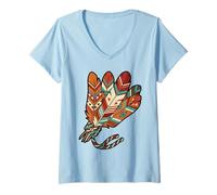 Mujer Paquete de Plumas indígenas Tribales Indios nativos Americanos Camiseta Cuello V