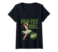 Mujer Par-tee Girl Estoy aquí para Pasar un Buen rato Amante del h Camiseta Cuello V