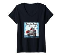 Mujer Para aquellos que viven para montar y montar para vivir y motorista Camiseta Cuello V