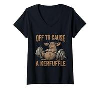 Mujer para causar un Ejercicio de Fitness Kerfuffle Dachshund Camiseta Cuello V