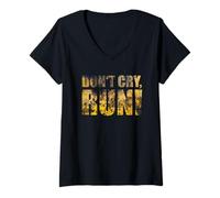 Mujer Para corredores: ¡No llores - corre! Estilo vintage óxido Camiseta Cuello V