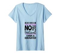 Mujer para Madres e Hijas cansadas Camiseta Cuello V