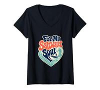 Mujer para mi refrán de Saltwater Soul Surfer Beach Ocean Camiseta Cuello V