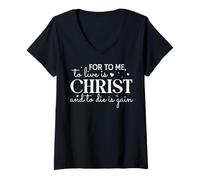 Mujer para mí, Vivir es Cristo y Morir es Ganancia Camiseta Cuello V