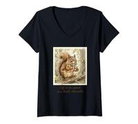 Mujer para ser Raro y Construir Personaje Ardilla Profesor de Ciencias Camiseta Cuello V