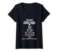 Mujer para una pésima Navidad y un Mal año Nuevo (Anti Navidad) Camiseta Cuello V
