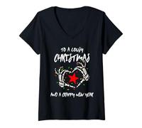 Mujer para una pésima Navidad y un Mal año Nuevo (Anti Navidad) Camiseta Cuello V