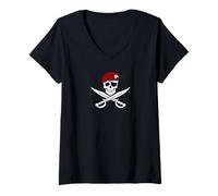 Mujer Paracaidistas de Tuscania Jolly Rogers Camiseta Cuello V