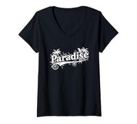 Mujer Paradise Streetwear Vintage Inspired Y2K 90s Gen Z Vibes Camiseta Cuello V