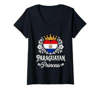 Mujer Paraguayan Princess Paraguay Flag Proud Paraguayan Girl Camiseta Cuello V