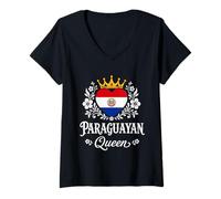 Mujer Paraguayan Queen Paraguay Flag Proud Paraguayan Woman Camiseta Cuello V