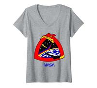 Mujer Parche de la misión Apolo 17 de la NASA Camiseta Cuello V