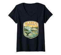 Mujer Parche para la tripulación de la expedición de Alaska Que Coincide con el Crucero Familiar por Camiseta Cuello V