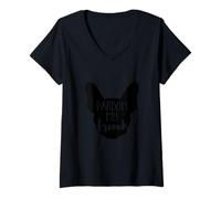 Mujer Pardon My French - Adopta a un Perro Bulldog Gym Frenchie como Mascota Camiseta Cuello V