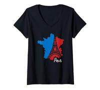 Mujer Paris Always A Good Idea - Bandera de Francia para Hombre Camiseta Cuello V
