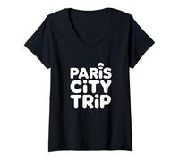 Mujer Paris City Trip I Francia Viajes Francia Torre Eiffel Camiseta Cuello V