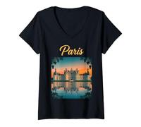 Mujer Paris Francia Camiseta Cuello V