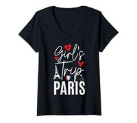 Mujer Paris Girls Trip 2026 France Summer Vacation Ladies Weekend Camiseta Cuello V