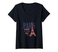 Mujer Paris is Always a Good Idea Let's Travel Shirt de Regalo Camiseta Cuello V