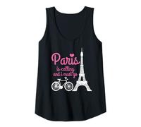 Mujer Paris Is Calling and I Must Go France - Regalo para Bicicleta de la Torre Eiffel Camiseta sin Mangas