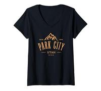 Mujer Park City Utah Impresionante Recuerdo de diseño de montaña Camiseta Cuello V