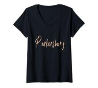 Mujer Parkersburg West Virginia Diseño Elegante Vintage Camiseta Cuello V