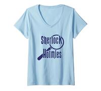Mujer Parodia Divertida de Sherlock Holmies para esconderse Camiseta Cuello V