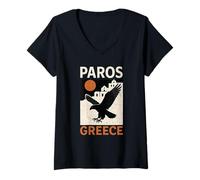 Mujer Paros Grecia Atardecer Camiseta Cuello V