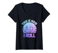 Mujer Parque de atracciones de montaña rusa divertido amante de la montaña rusa Camiseta Cuello V