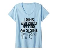 Mujer Parque de atracciones de montaña rusa divertido amante de la montaña rusa Camiseta Cuello V