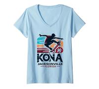 Mujer Parque de patinaje Kona Jacksonville Florida Camiseta Cuello V