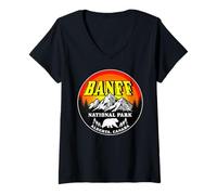 Mujer Parque Nacional Banff Alberta Canadá Senderismo Viajes Camiseta Cuello V