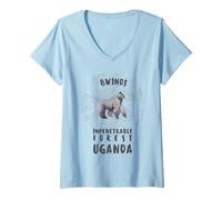 Mujer Parque Nacional Bosque Impenetrable Bwindi Gorilla Trek Uganda Camiseta Cuello V