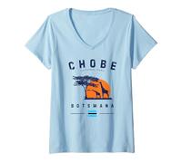 Mujer Parque Nacional Chobe Botswana Safari Africa Adventure Camiseta Cuello V